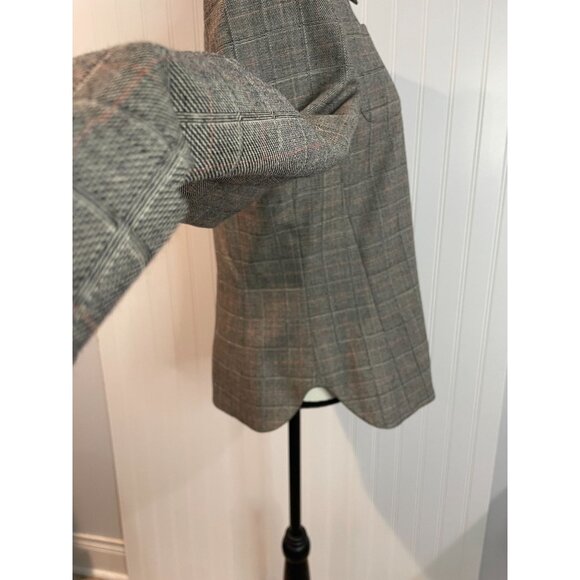 Harve Benard Womens Gray Plaid Wool Blazer Jacket Size 12 With Button Front - Picture 15 of 15